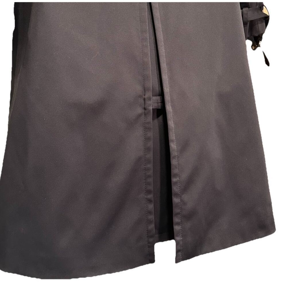Cole Haan Double Breasted Trench Coat Women's Size 4 Black Satin Lined Classic - Picture 11 of 16